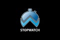 Stopwatch logo with letter W design concept.