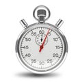 Stopwatch mechanical clock timer chrome isolated Royalty Free Stock Photo