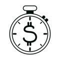 Stopwatch money business office work linear style icon