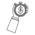 Stopwatch money symbol