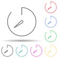 Stopwatch multi color set icon. Simple thin line, outline vector of web icons for ui and ux, website or mobile application Royalty Free Stock Photo