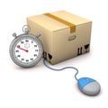 Stopwatch Packing Case Mouse Royalty Free Stock Photo