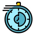 Stopwatch running icon color outline vector