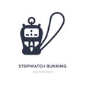 stopwatch running icon on white background. Simple element illustration from Technology concept