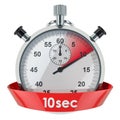 Stopwatch with 10 seconds timer. 3D rendering Royalty Free Stock Photo