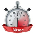 Stopwatch with 30 seconds timer. 3D rendering