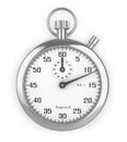 Stopwatch silver isolated white fonom.