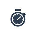 stopwatch solid flat icon. vector glyph illustration Royalty Free Stock Photo