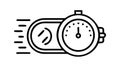 Stopwatch with Speed Lines, Timer, Fast Action, vector design Generative AI Royalty Free Stock Photo