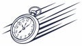Stopwatch with speed lines, tracking fast time, vector design Generative AI Royalty Free Stock Photo