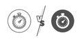 Timer line icon. Stopwatch sign. Vector Royalty Free Stock Photo