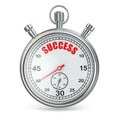 Stopwatch with text success on dial. Royalty Free Stock Photo