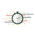 stopwatch time motion,time management flat vector Royalty Free Stock Photo