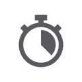 Stopwatch timer black vector icon