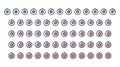 Stopwatch, Timer Countdown With Numbers From 0 to 60. Icon Set