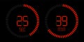 Stopwatch timer red digital time countdown
