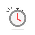 Stopwatch or timer with fast time count down icon vector, flat cartoon color chronometer sign or pictogram isolated Royalty Free Stock Photo