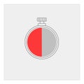 Stopwatch,stop watch timer flat icon for apps and websites, shows 30 minutes