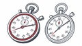 Stopwatch and timer icons, time measurement, sport timing, clock symbols vector design Generative AI
