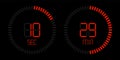 Stopwatch timer vector digital red countdown