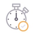 Stopwatch vector color line icon Royalty Free Stock Photo