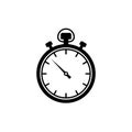 Stopwatch vector icon. Black illustration isolated on white background for graphic and web design. Stopwatch outline icon. Timer