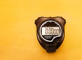 Stopwatch on wooden table Royalty Free Stock Photo