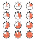 Stopwatches graphic icons set Royalty Free Stock Photo