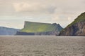 Stora Dimun dramatic island in Faroe archipelago. Atlantic ocean