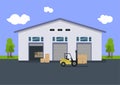 A storage area with a warehouse building Royalty Free Stock Photo
