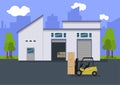 a storage area with a warehouse building Royalty Free Stock Photo