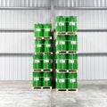 storage of barrels in a chemical factory - logistics and shipping Royalty Free Stock Photo