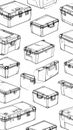 Storage Boxes Pattern - Organized Container Solutions Royalty Free Stock Photo