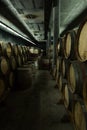 Storage of wine barrels i celler Royalty Free Stock Photo