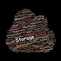 Storage and Cloud Computing Word Cloud. Essential IT terms for data management and security Royalty Free Stock Photo