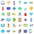 Storage database icons set, cartoon style Royalty Free Stock Photo