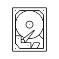 storage disks big data line icon vector illustration Royalty Free Stock Photo