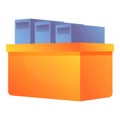 Storage documents icon, cartoon style