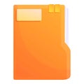 Storage documents paper folder icon, cartoon style