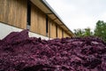 Storage of grape marc after vinification, Bordeaux Vineyard Royalty Free Stock Photo