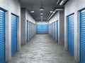 storage hall interior with locked doors Royalty Free Stock Photo