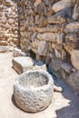 Storage jars at The Minoan Palace of Phaistos on Crete, Greece Royalty Free Stock Photo