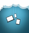 Storage made easy with the cloud. Conceptual image representing modern cloud computing.