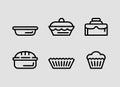 Storage and Misc Bakeware Icons outline icon set.Miscellaneous bakeware outline icons Royalty Free Stock Photo