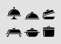 Storage and Misc Bakeware Icons solid icon set.Bakeware storage solid icons Royalty Free Stock Photo