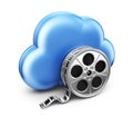 Storage movie film in cloud. 3D Icon