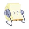 Storage Rolodex, accompanied by flat design illustrations Royalty Free Stock Photo