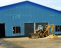 Storage room, metal hangar and yard