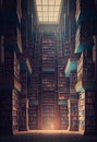 Storage of scientific books and literature. AI generated