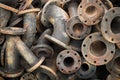 Storage of sewage pipe fittings, Cast iron pipe fittings, Spare part. Royalty Free Stock Photo